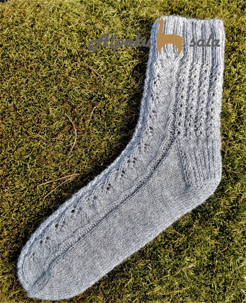 вязаные женские носки Ажурные, 100% альпака