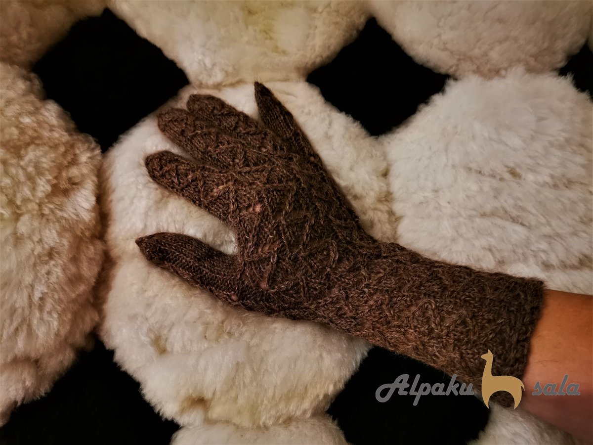 женские перчатки Змейка, 100% альпака